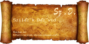 Szilák Dávid névjegykártya