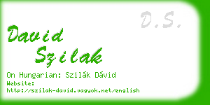 david szilak business card