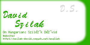 david szilak business card